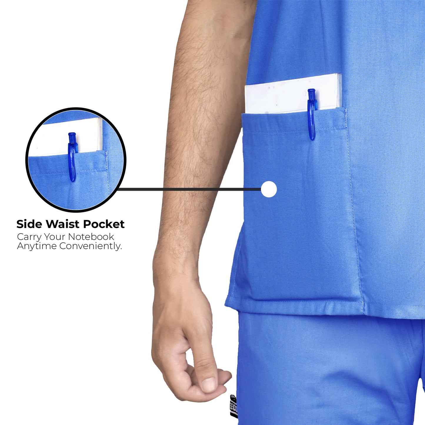LYNWOOD MEDICAL SCRUB TUNIC CLASSIC V-NECK - DEEP BLUE