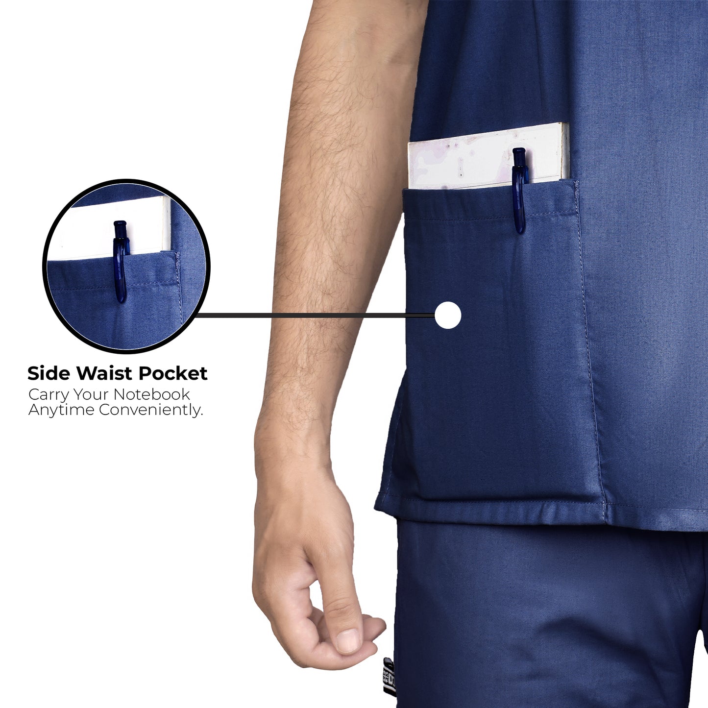 LYNWOOD MEDICAL SCRUB TUNIC CLASSIC V-NECK - NAVY BLUE