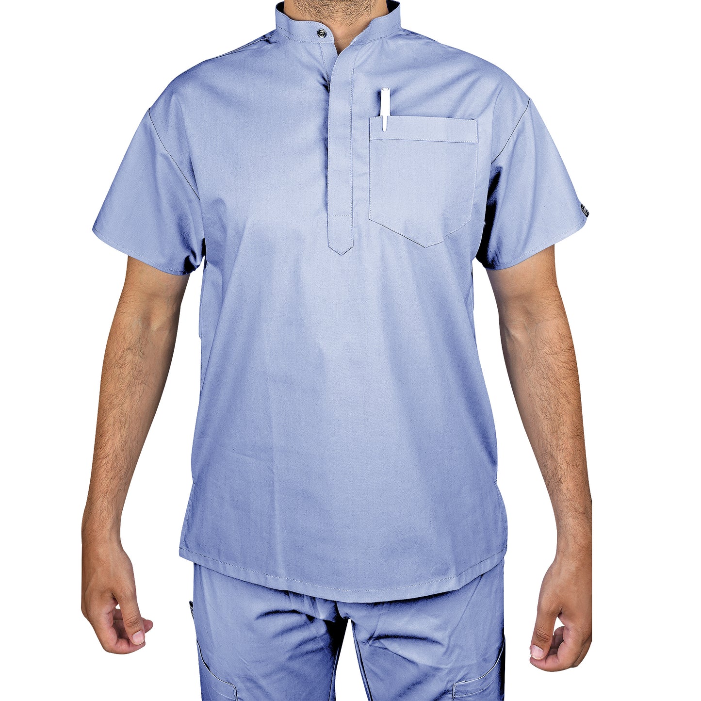 LYNWOOD MEDICAL SCRUB TUNIC GRANDAD COLLAR - CEIL | Lynwood Uniforms