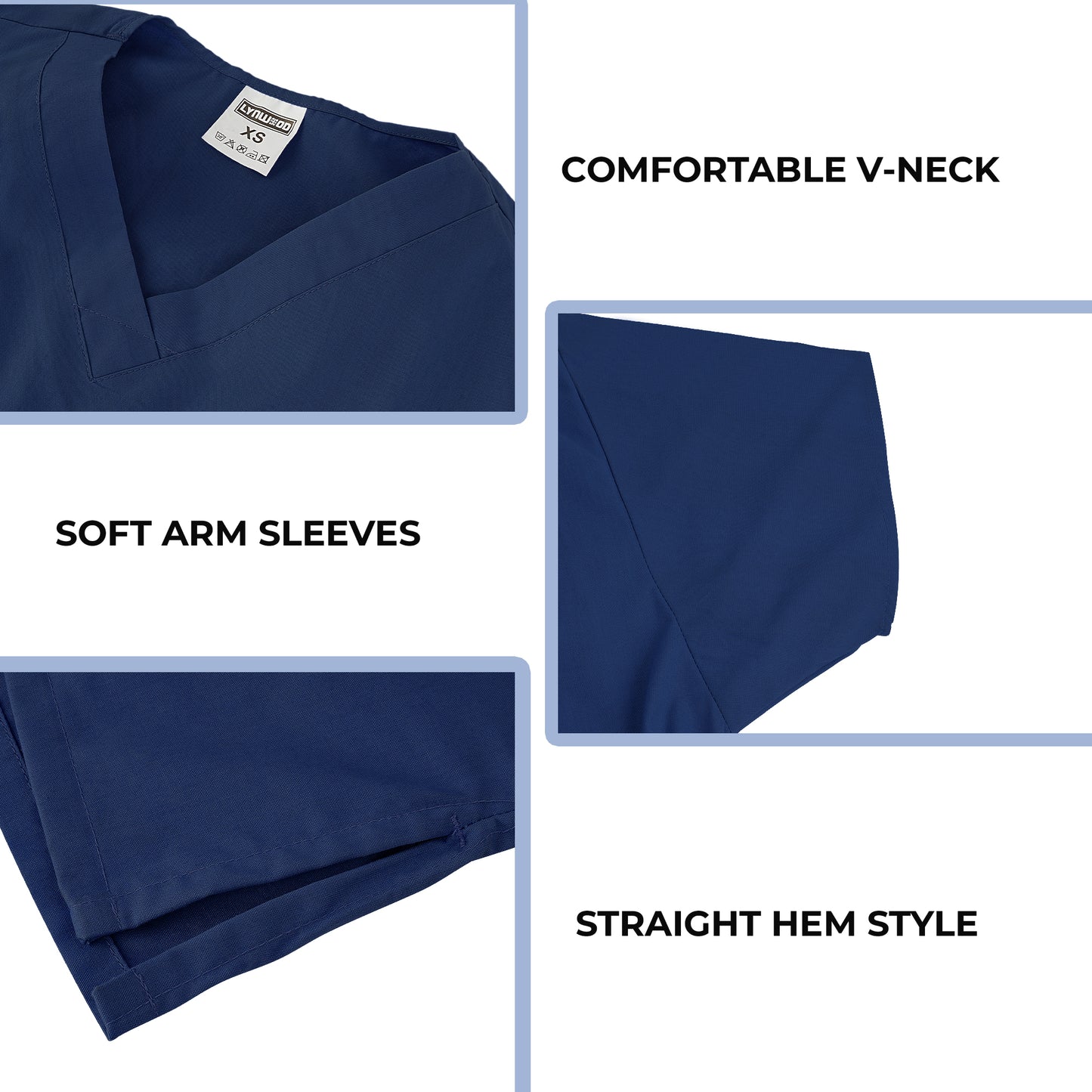 LYNWOOD MEDICAL SCRUB TUNIC CLASSIC V-NECK - NAVY BLUE