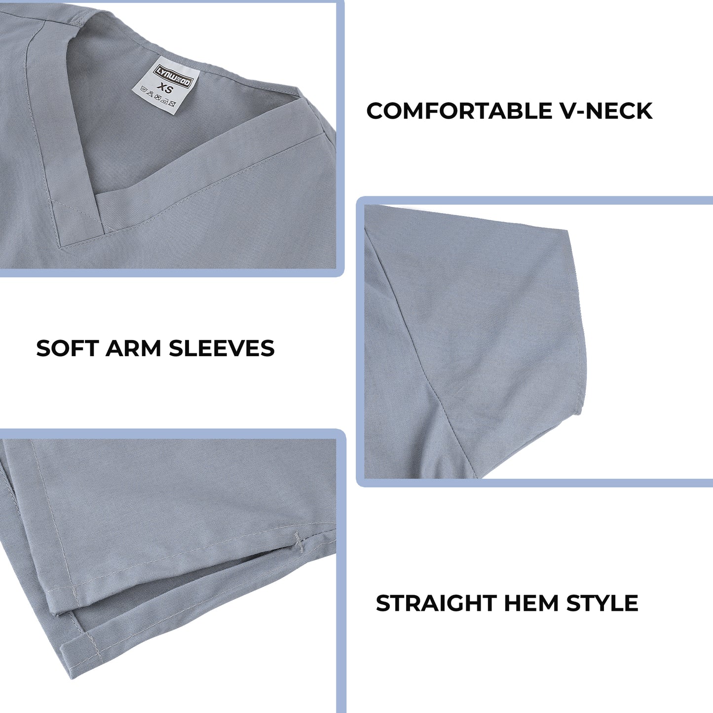 LYNWOOD MEDICAL SCRUB TUNIC CLASSIC V-NECK - GREY