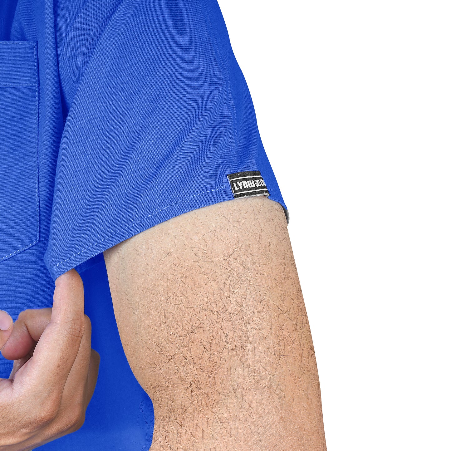 LYNWOOD MEDICAL SCRUB TUNIC GRANDAD COLLAR - DEEP BLUE