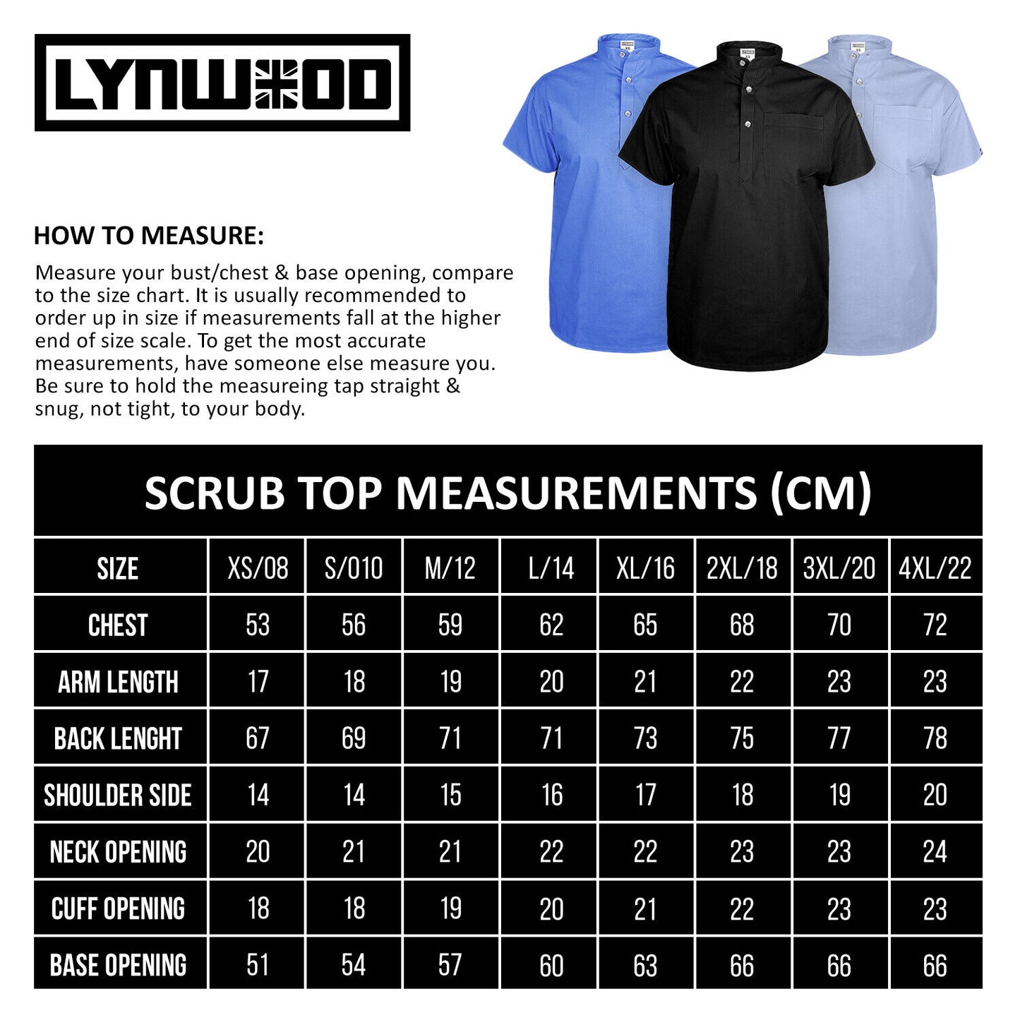 Lynwood Medical Scrub Top / Tunic Grandad Collar - Deep Blue