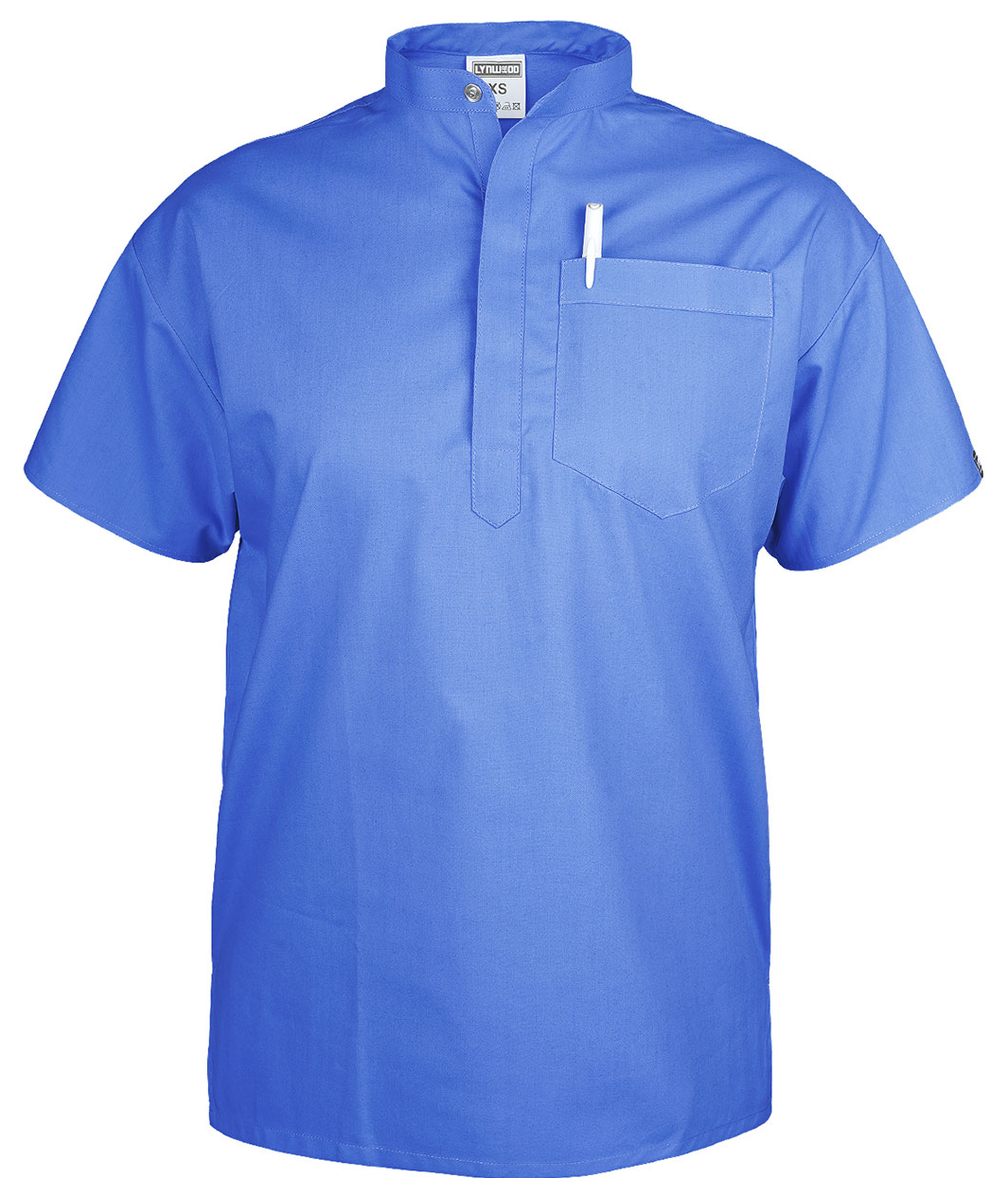 LYNWOOD MEDICAL SCRUB TUNIC GRANDAD COLLAR - DEEP BLUE