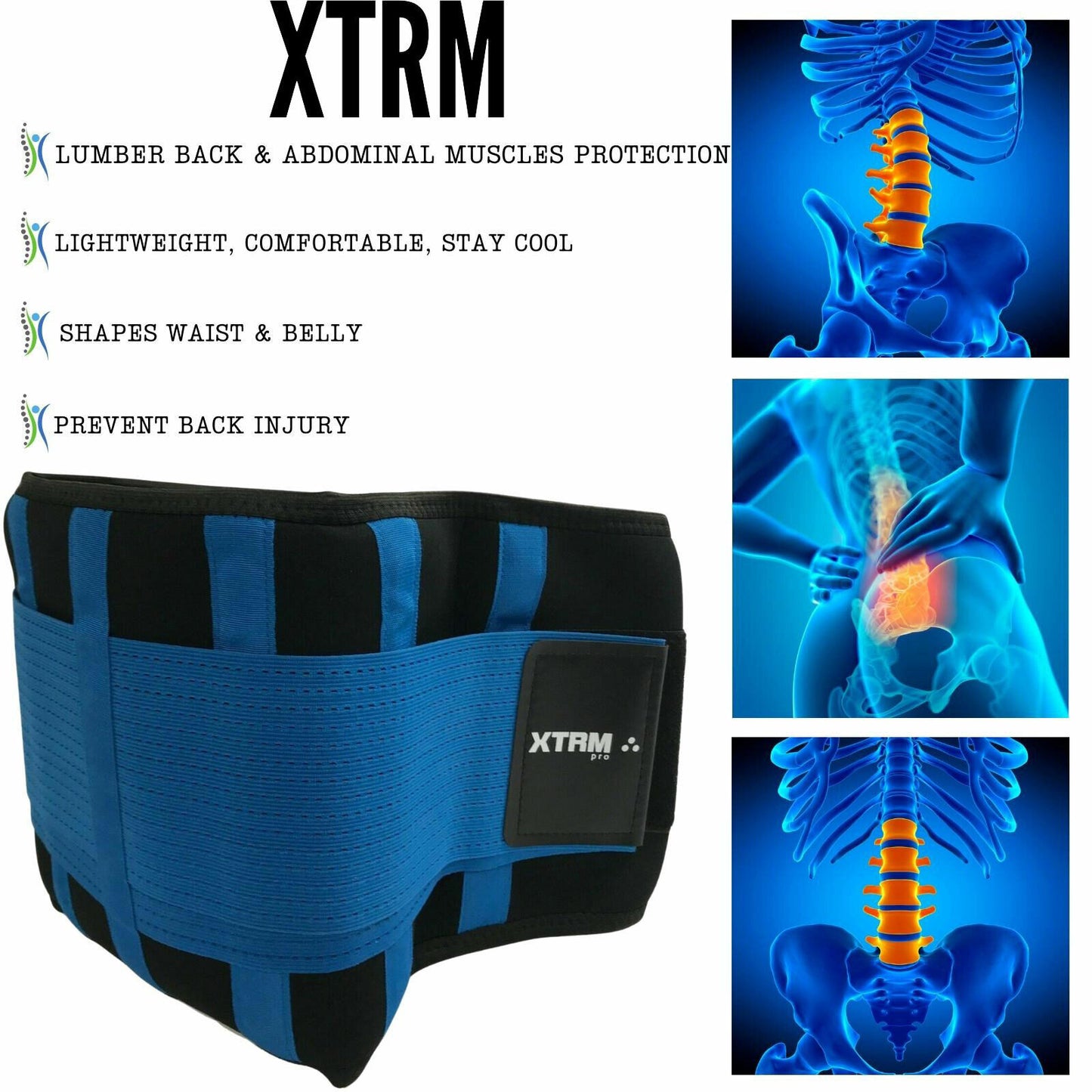 LUMBAR SUPPORT BELT BLUE